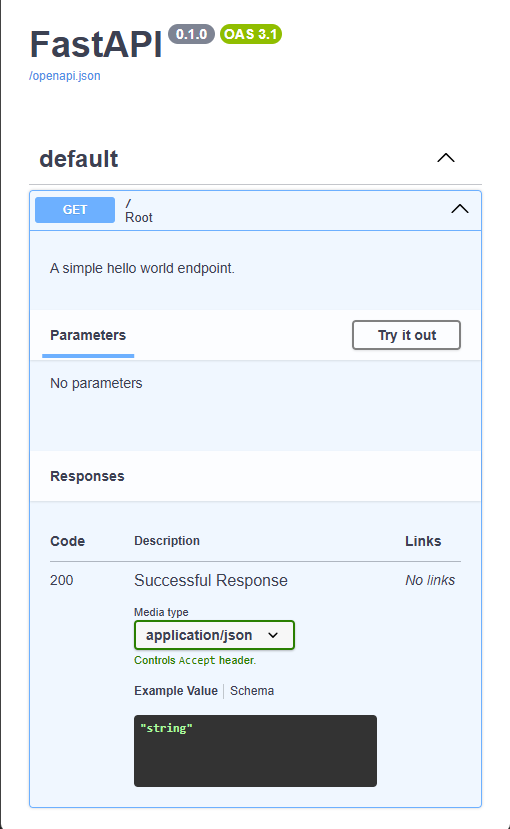 Documentación interactiva de la API